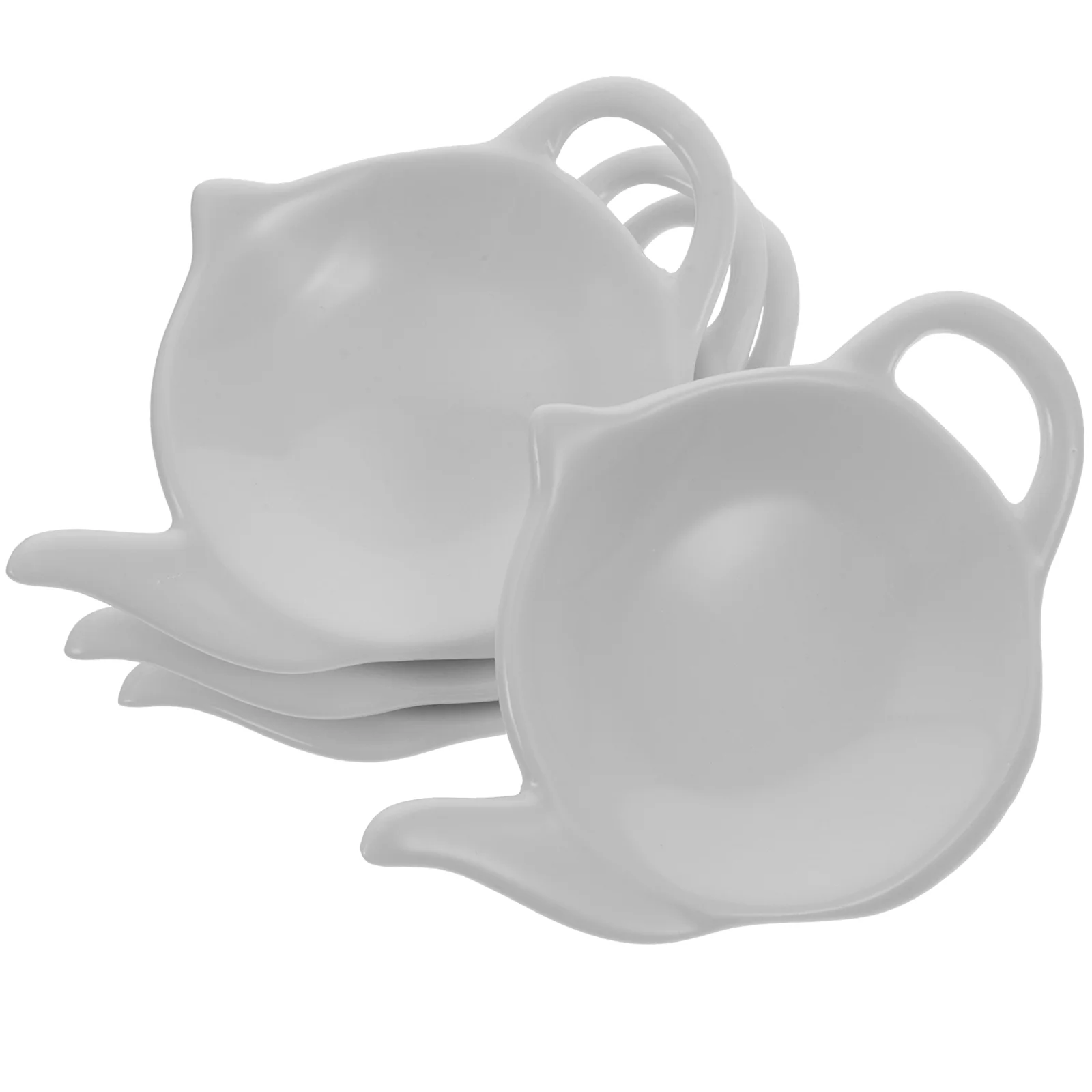 

4 Pcs Teapot Shaped Ceramic Dish Household Teabag Coffee Accessories Container Snacks Decorative Coaster Ceramics Holders