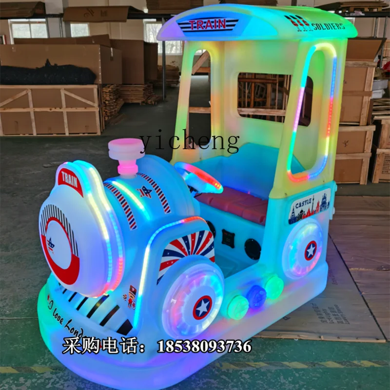 XL Ceiling Train Tank Police Car Outdoor Children's Electric Light-Emitting Car Amusement Car Equipment