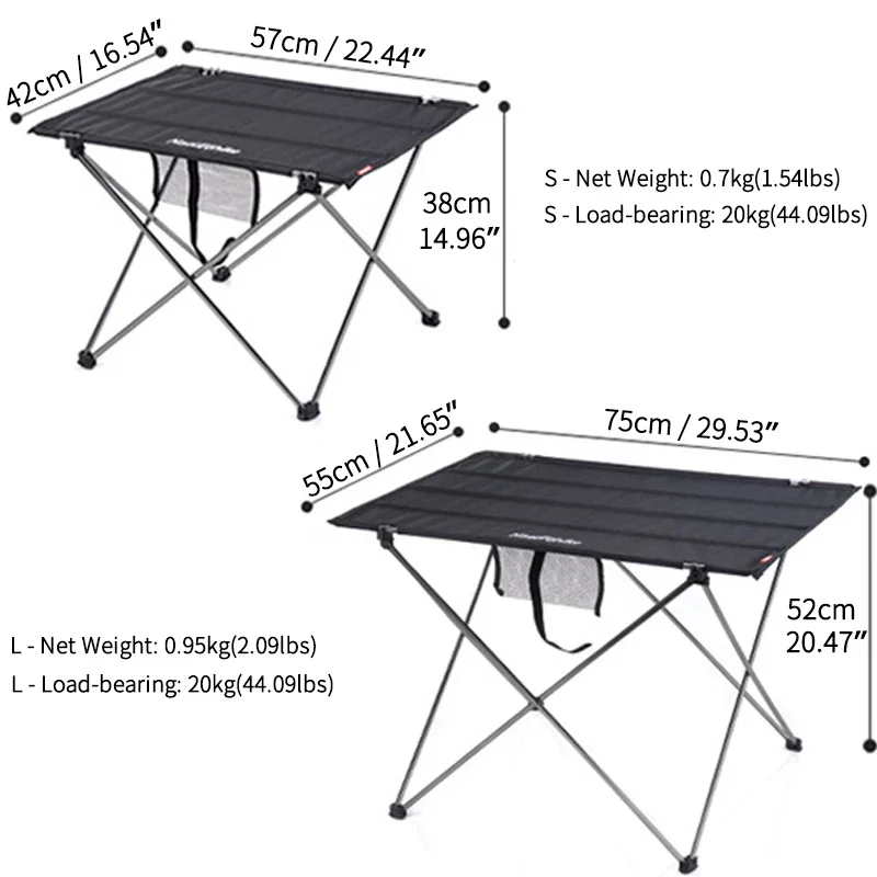 Naturehike-mesa plegable para viajes, pequeña, portátil, de aluminio, multiusos, minimalista, ultraligera