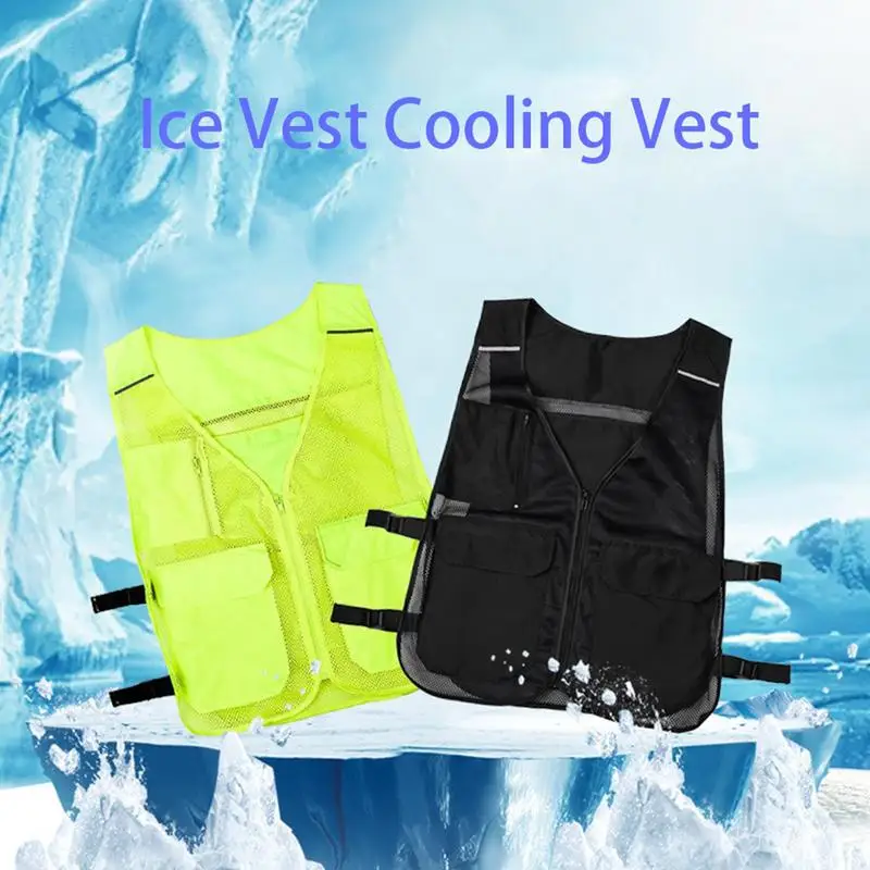 아이스 팩 냉각 조끼, 바디 AC 아이스 조끼, 여름 냉각 조끼, 조절 가능한 차가운 조끼, 더운 날씨, 남녀공용
