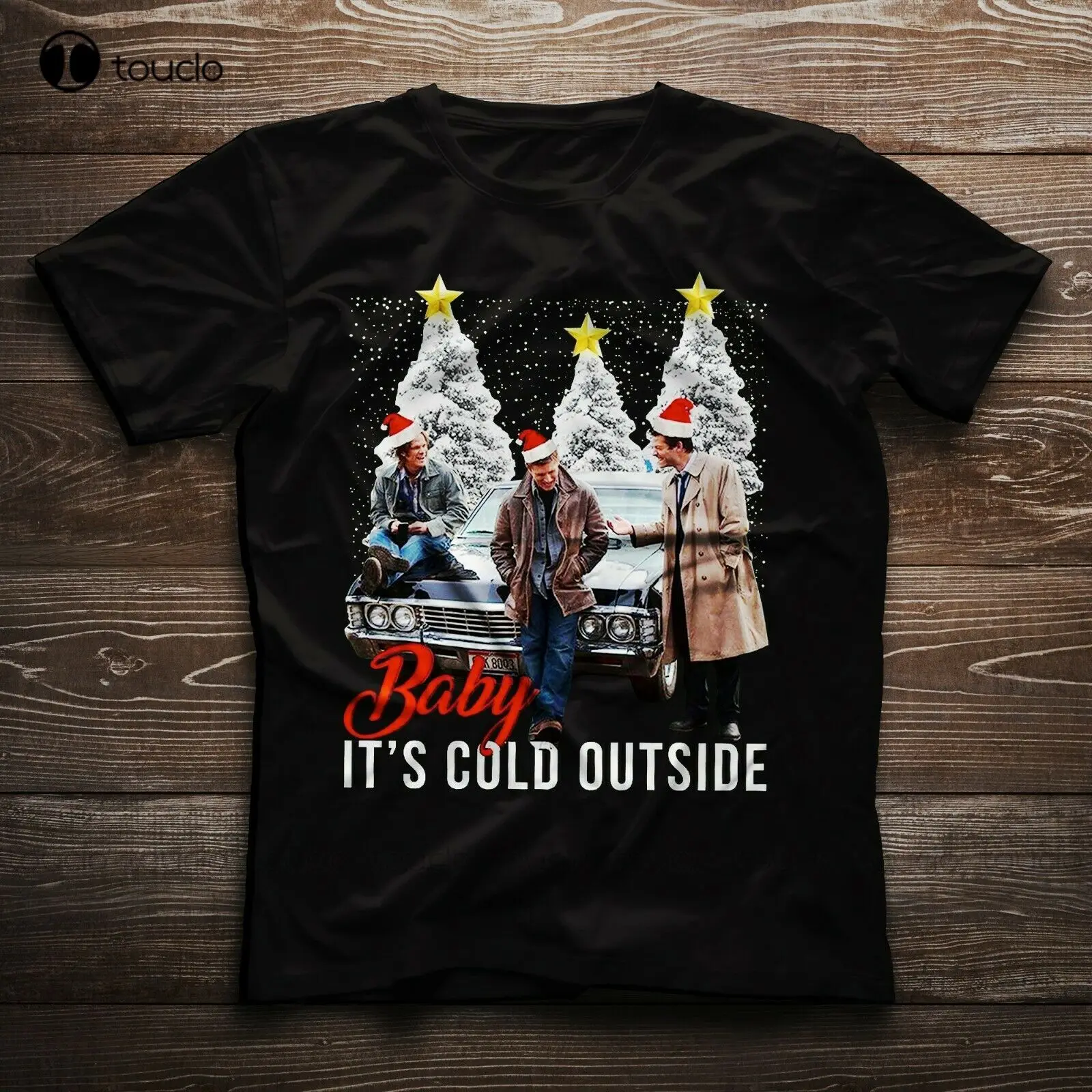 

2020 New Funny Supernatural Baby It'S Cold Outside Christmas Holiday Santa Hat Gift T-Shirt Shirt T Shirt T-Shirt Unisex Xs-5Xl