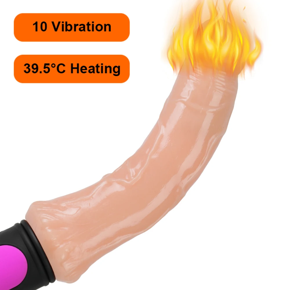 Gode ​​chauffant réaliste, vibrateur pliable, doux, énorme point G, Stimulation de l'anus, 7 vitesses, jouet sexuel pour femme_voghion.com