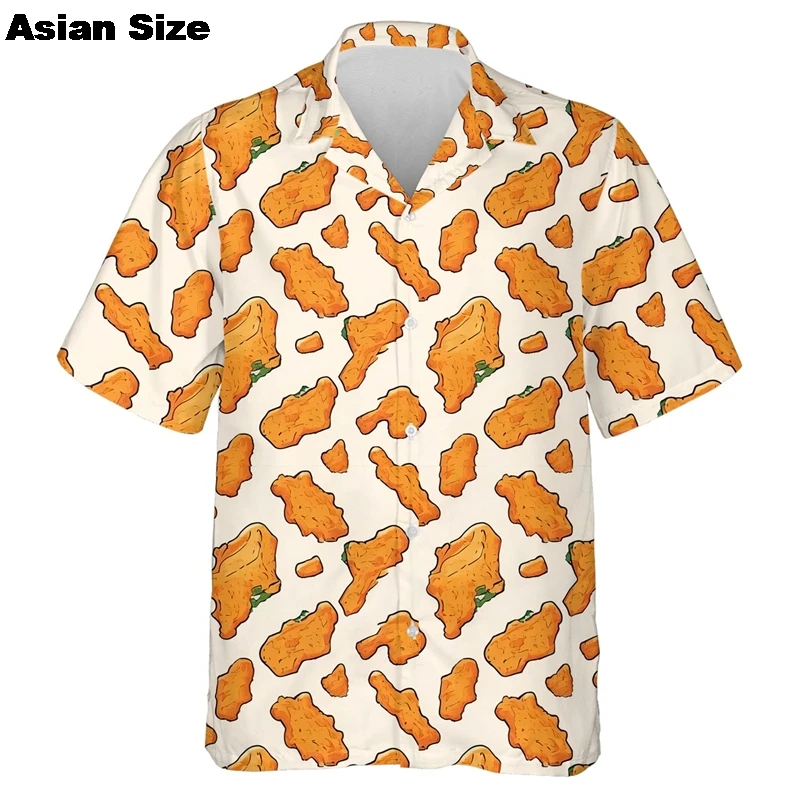 Men's Hamburg Printed Beach Shirts Casual Short Sleeve Tropical Hawaiian Shirts For Men Funny Hot Dog Button Down Shirt Clothing