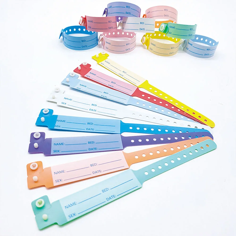 Waterproof Soft PVC Medical Wristbands waterproof paper wristbands 100pcs Writable Patient Identification Bracelets Vinyl Band for Healthcare