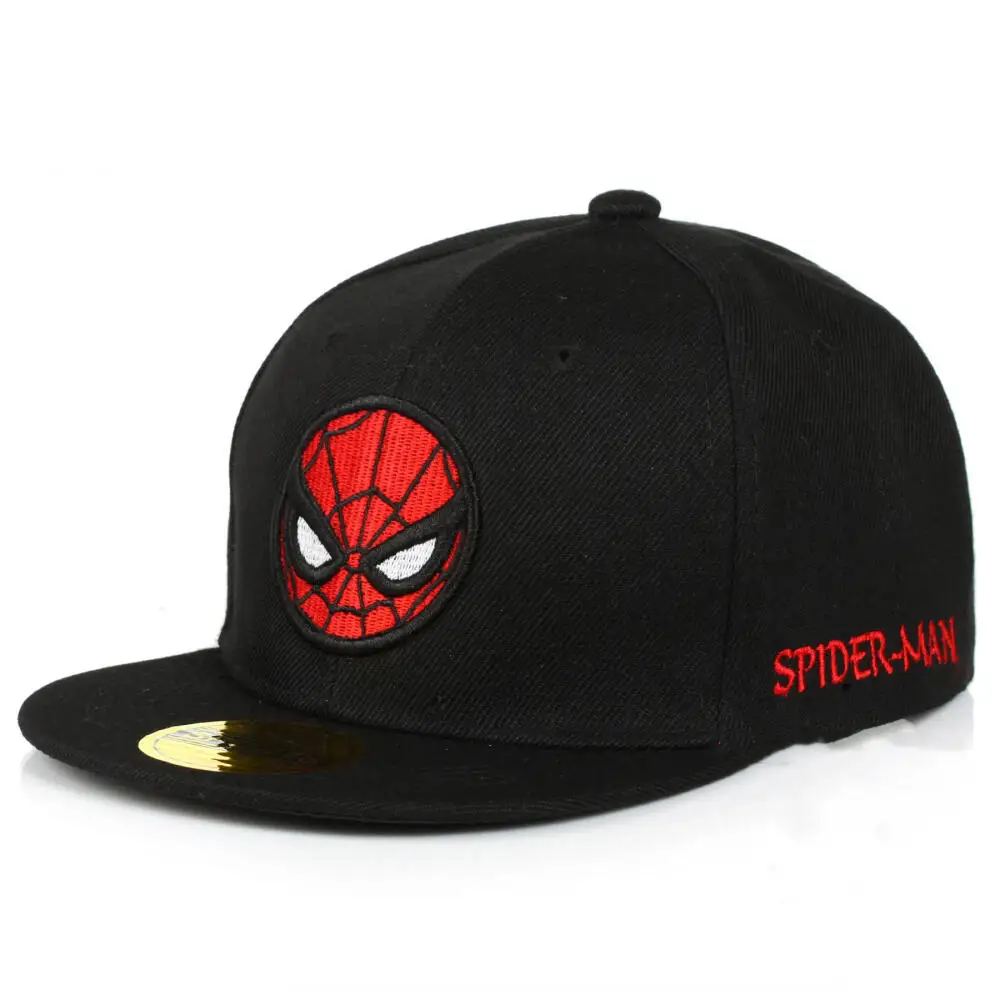 Spiderman Kids Snapback Sun Hat for Boys Girls Hip-Hop Style Superhero Spider Adjustable Embroidery Baseball Cap Cosplay Prop