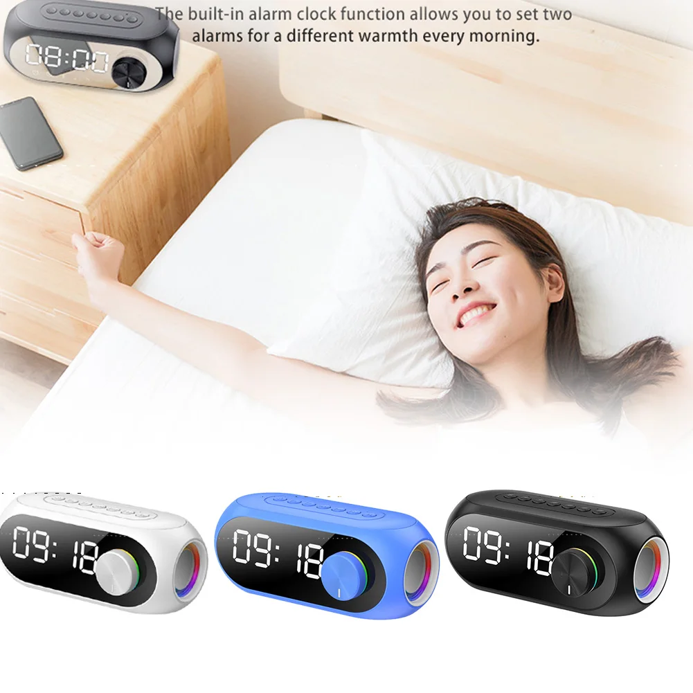 Alarm Clock Wireless Bluetooth Speaker Home Room Decora Alarm Clock