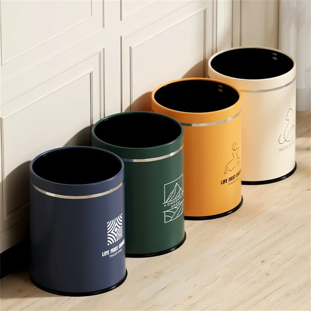 

Living Room Trash Can Household Products Multiple Colors Available Useful Large Opening Without Cover Hygiene Tools Trash Bag
