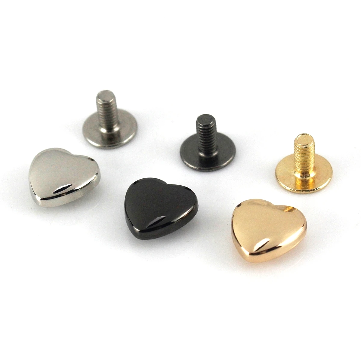 Heart Shape Metal Rivets 10pcs 10mm for Leather Studs Nail Garment Craft