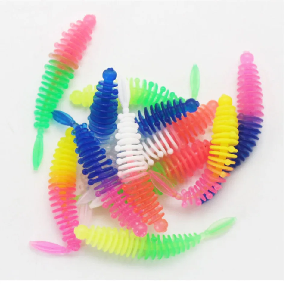 

10pcs Soft Worm Bait 55mm Jigging Wobblers Fishing Lure Tackle Bass Pike Aritificial Silicone Swimbait Lures