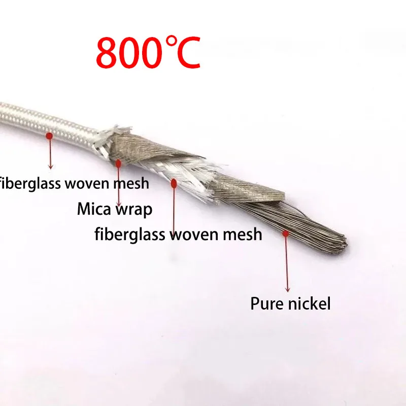 운모 고온 와이어 난연성 히팅 케이블, 500 ℃, 600 ℃, 800 ℃, 순수 구리, 니켈 단일 코어 20, 18, 17, 15, 13, 11, 9AWG