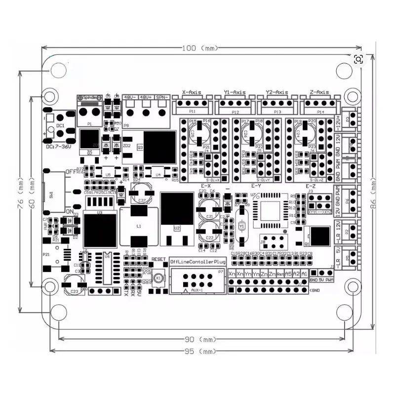 GRBL CNC 라우터 컨트롤러 3축 스테퍼 모터 드라이버 연결 300W 스핀들 더블 Y축 USB 드라이버 보드 (CNC 레이저용)