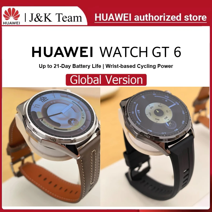 HUAWEI Watch GT 6 Smartwatch,Up to 21-Day Battery Life,Global Version,Buit-in Map,Replay Message,compatible with iOS and Android