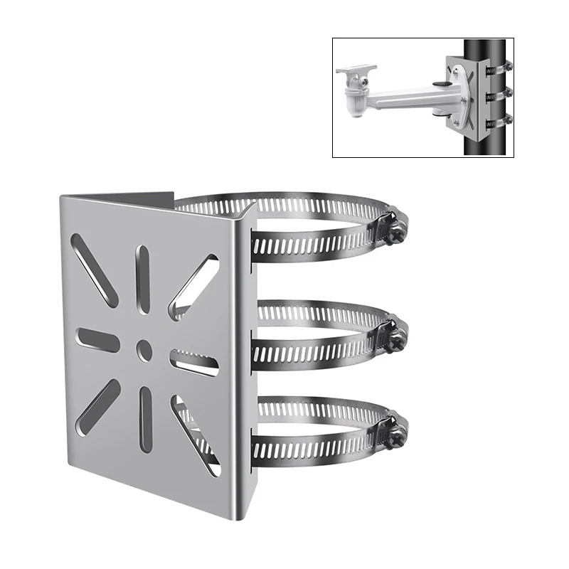 1ชุดสำหรับตรวจสอบเสากลางแจ้งขายึดอะแดปเตอร์แบบทั่วไป100/200มม. ห่วงยาวพร้อมแผงอุปกรณ์ติดกล้องสแตนเลส 1