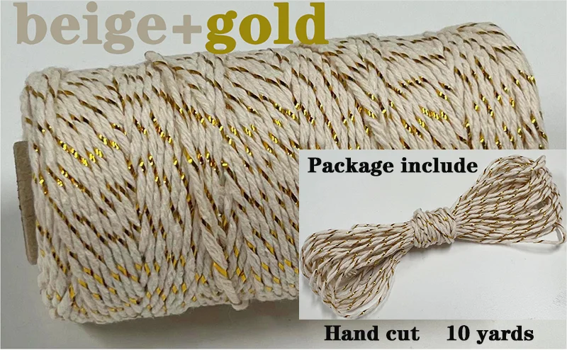 Metallic Bakers Twine 109 Yards - Christmas Wrapping String For Gift Decor