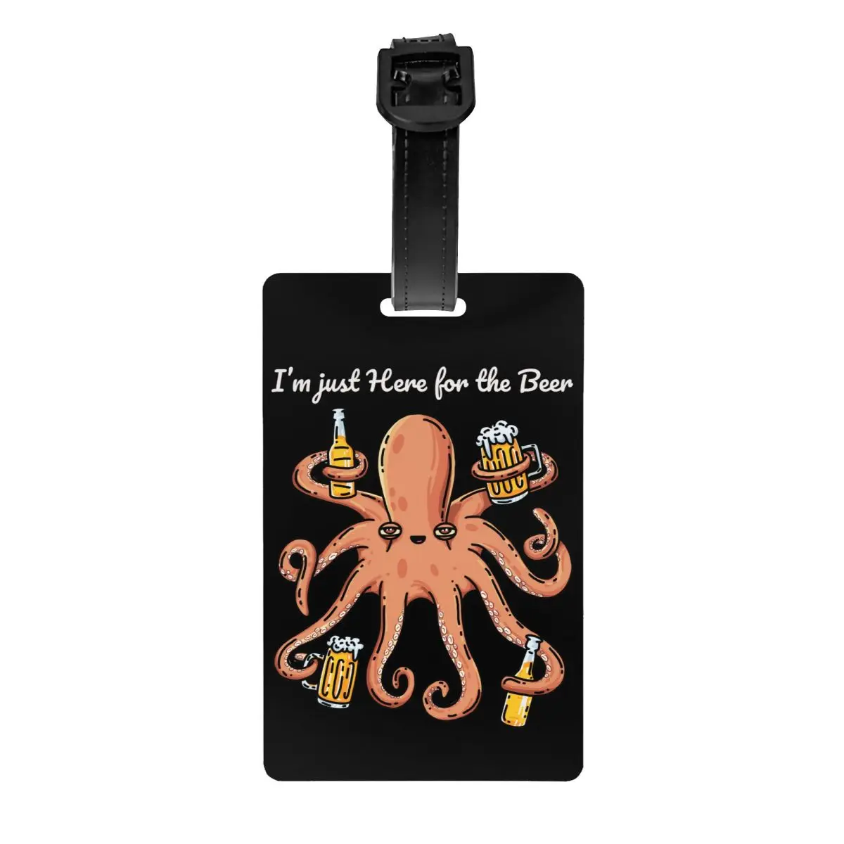 

Funny Beer Octopus Luggage Tags for Travel Suitcase Privacy Cover ID Label