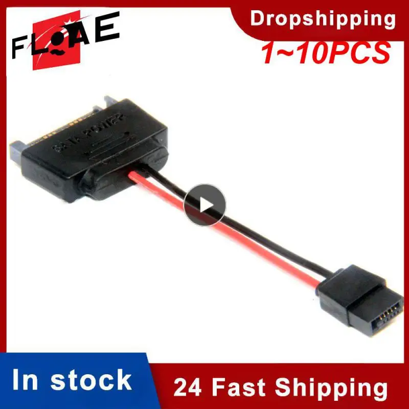 

1~10PCS Power 15-Pin Male to SATA 6-Pin Slimline Power Adapter Cable