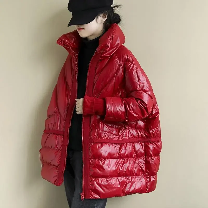 Women's Winter 90% White Duck Down Jacket 2023 New Casual Bright