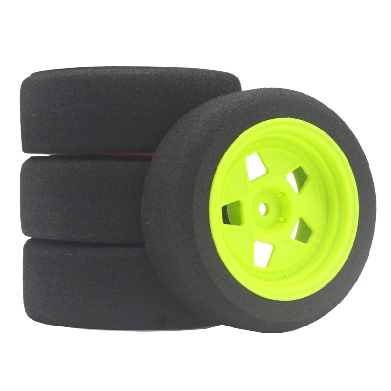 4PCS RC Rally Car Wheel Set - 68mm Rubber Tires With Plastic Rims For 1/10 Scale Tamiya HSP HPI Models