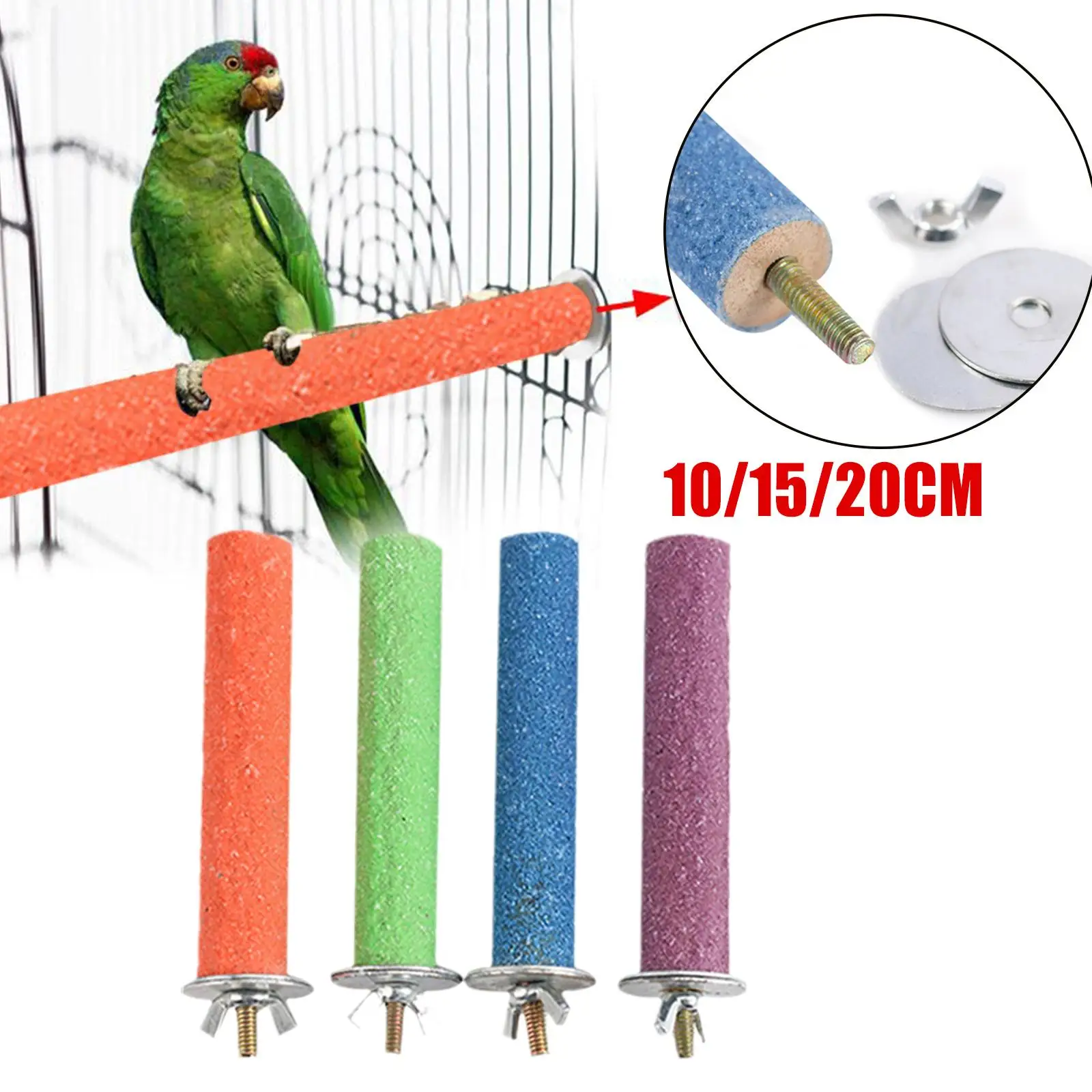 Colorful Beak Grinding Stick Non-toxic Parrot Paw Stick Eco-friendly Creative Reusable Durable Funny Portable Pet Bird Supplies
