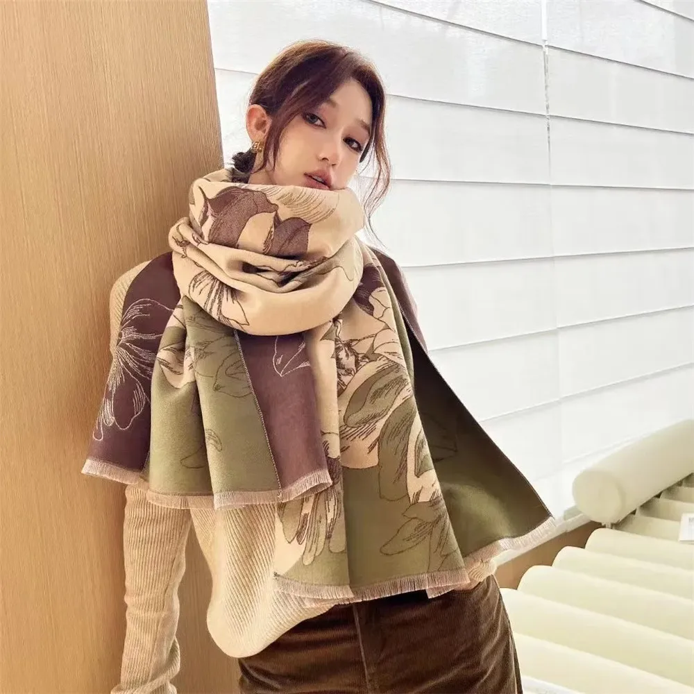 

Double-sided national air conditioning shawl dual-purpose scarf women's new autumn and winter all-in-one warm thick bib cloak ca