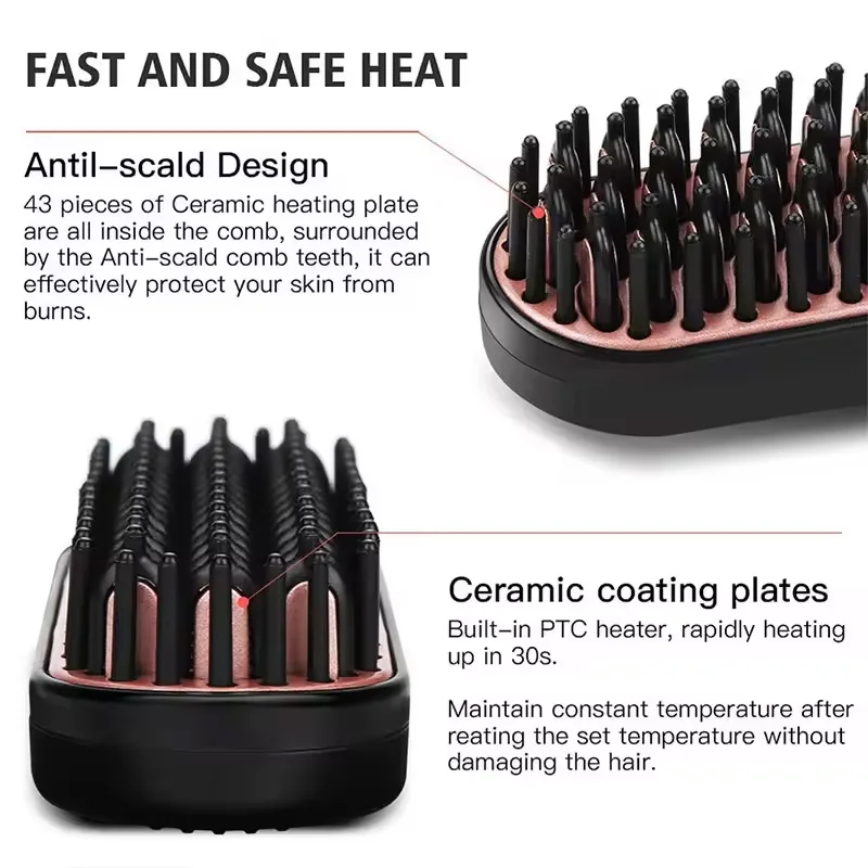 Professional hair straightener Fast heating ceramic electric hair straightener multi-functional hair straightening tool 3