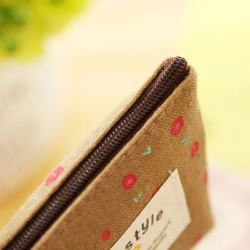 Fashion Flower Pattern Cute Coin Purses Small Fresh Canvas Zipper Coin  Wallet Girls Earphone Coin Key