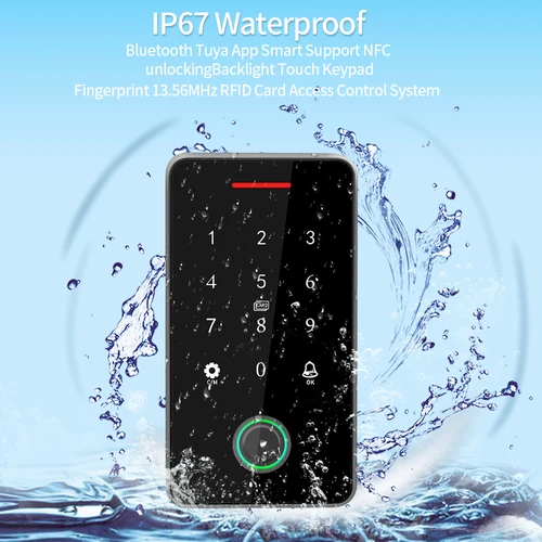 Asia Teco 야외 IP67 방수 RFID 13.56MHz 생체 지문 액세스 제어 키트, 전자 도어 오프너 + WIFI 게이트웨이 3