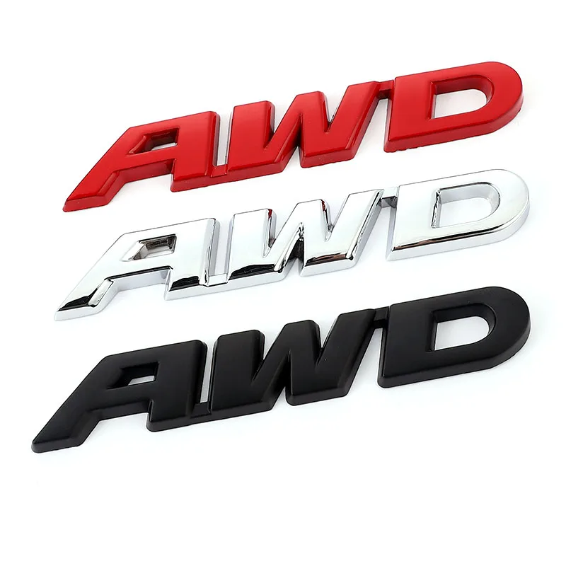 3D Metal AWD Logo Car Trunk Emblem & Fender Badge Decal Sticker