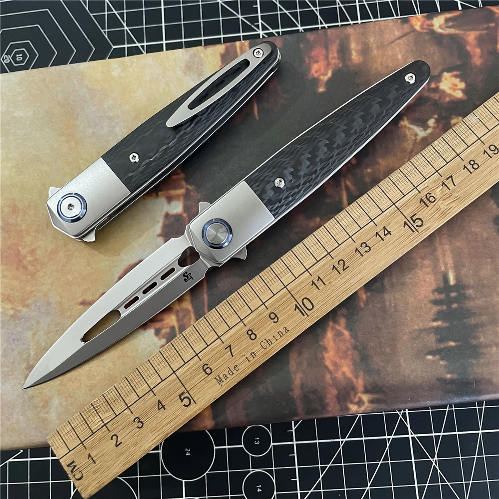 

ST993 M390 стальной складной нож ручка из углеродного волокна подшипник походный охотничий нож для выживания EDC кухонный острый режущий инструмент