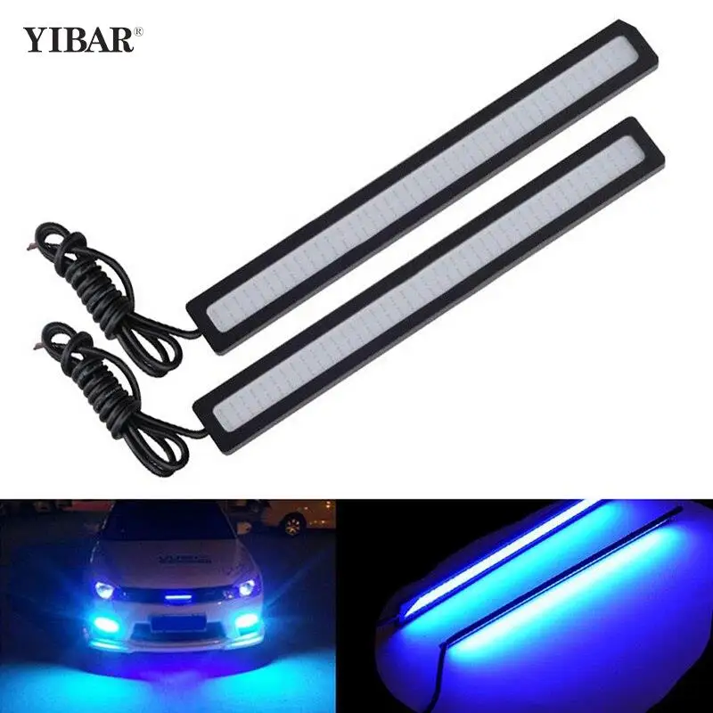 Dc 12V 17Cm Blu Super Luminoso Led Impermeabile Auto Cob Luci Drl Nebbia Guida Lampada Da Corsa Auto Cob Led Light