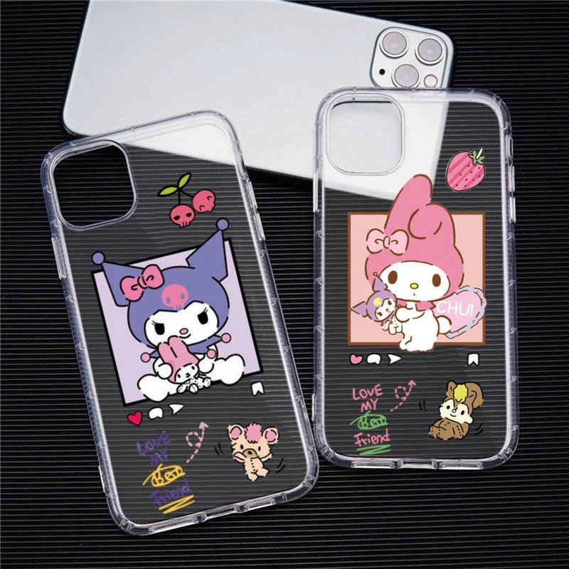 apple iphone 13 pro max case Cute Cartoon Kuromi My Melody Phone Case Transparent For iphone 13 12 11 Pro Max Mini XS Max 8 7 Plus X SE 2020 XR cover best case for iphone 13 pro max