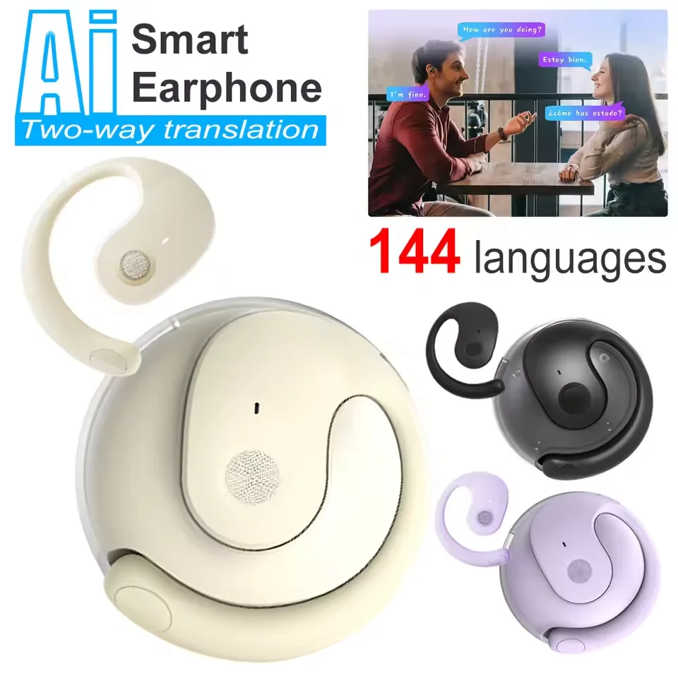 144 Languages Translator Earbuds AI Real Time Translation Earphones Wireless Bluetooth Headphones Translator for Travel Business