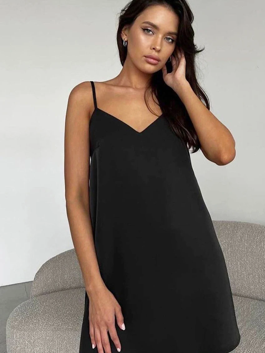 Marthaqiqi Fashion Women'S Nightgowns Sexy Spaghetti Strap Sleepwear Backless Nightwear Mini Dress Casual Summer Ladies Pajamas