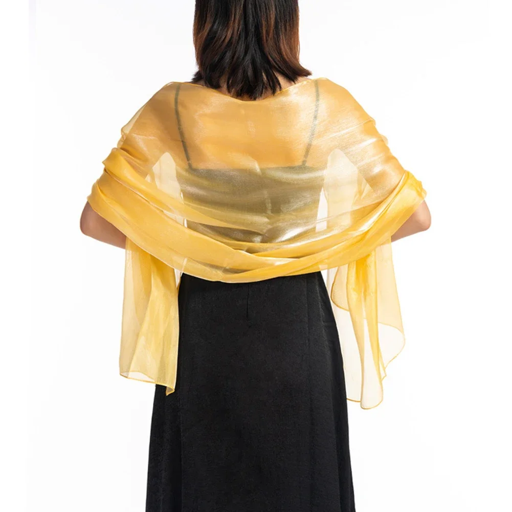 Elegant Wedding Shawl 170*70 Customizable New Silver Party Evening Dress Shawl Bride Bridesmaid's Silky Shawl Pure Color Scarf 3