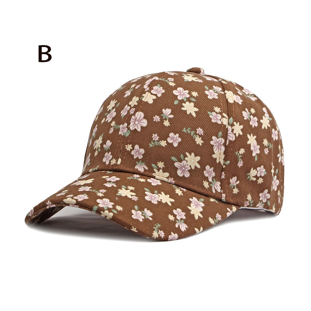 1 women's versatile flower printed baseball cap, spring and summer outdoor sun protection duckbill hat 3