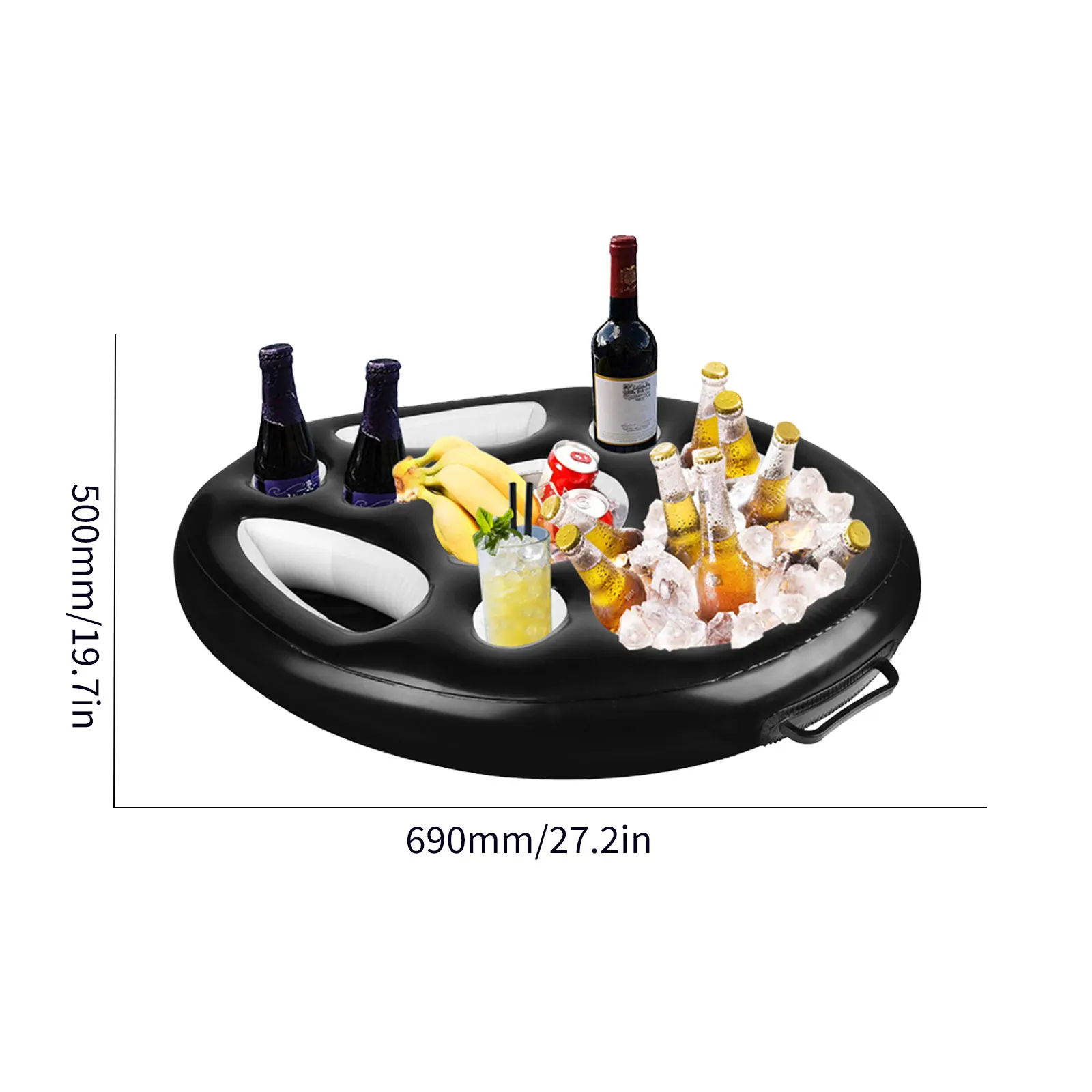 Plateau Refroidisseur de Boissons, Porte-gobelet Flottant Gonflable, Porte- gobelet Portable pour Seau de Fête d