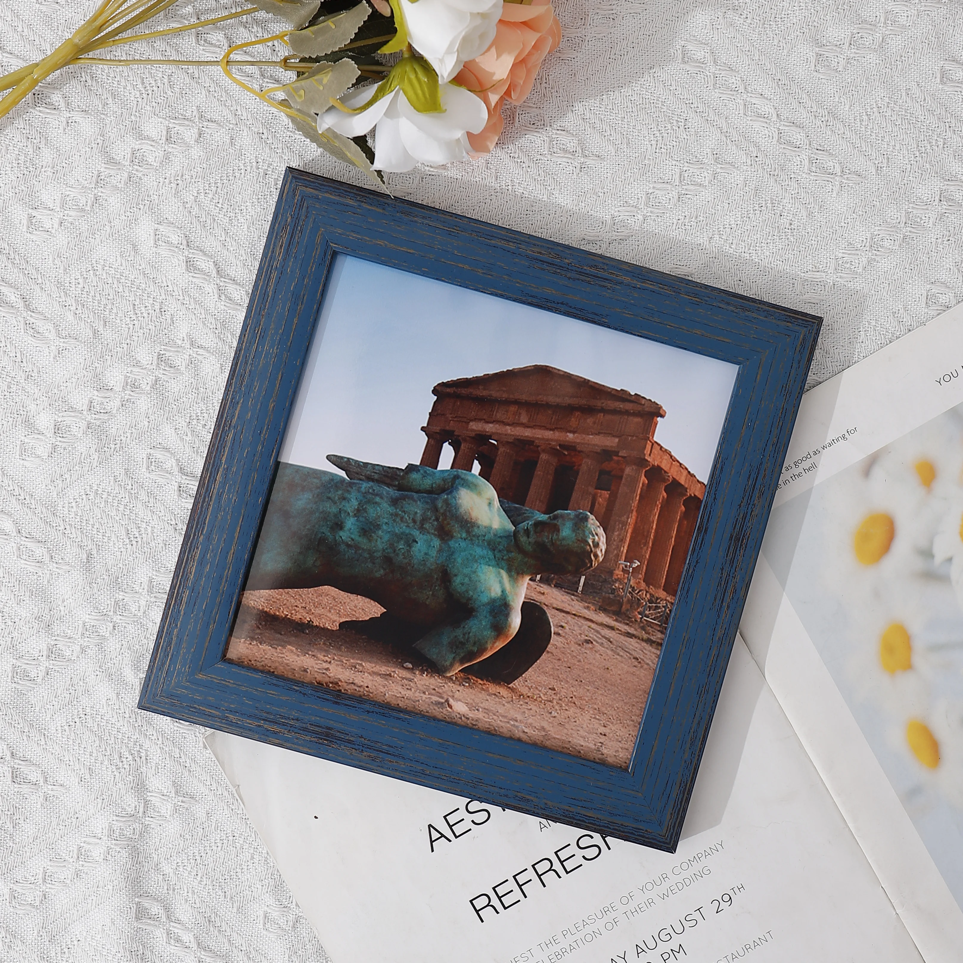 Photo frame creative simple table photo wall hanging wall 6"7"8" American modern casual square decoration 1PC