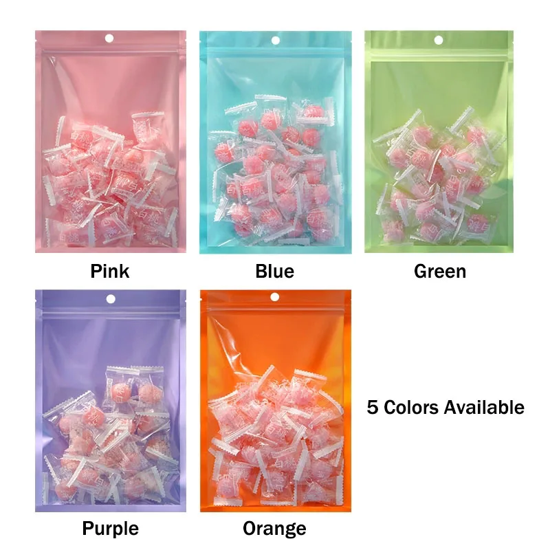 100 Stück Packung Bunte Perlglanz-Ziplock-Beutel, Wiederverschließbare Aufbewahrungsbeutel für Lebensmittel, Schmuck, Bastelmaterialien, Perlen – Detail 4