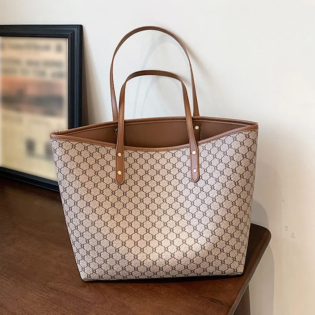 Fashion  PU Leather Designer Casual Printed Shoulder Bag ​Large Capacity Tote Bags for Women Shoulder Bag Ladies Handba