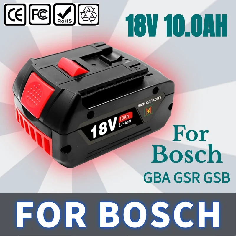 

NEW 18V 10Ah Rechargeable Li-ion Battery For Bosch 18V Power tool Backup 10000mah Portable Replacement BAT609 Indicator light