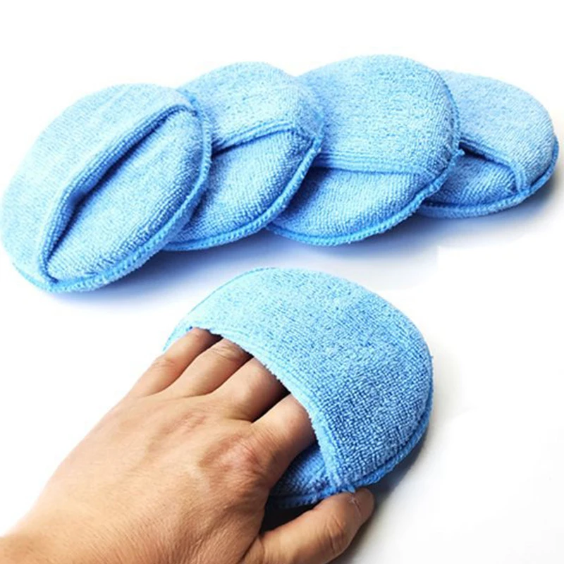 Ahlsen 10 Pièces éponge De Polissage à La Main En Microfibre, Tampon D' Applicateur De Cire De Voiture Ultra Doux Pour Le Nettoyage De Verre De Véhicule De Voiture