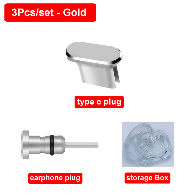 Metal Anti Dust Plug USB Type C Micro Charging Port Protector USB C 3.5mm Earphone Jack Sim Card For iPhone Redmi Samsung
