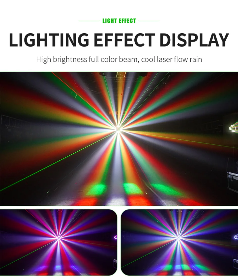 New 12Pcs RGB Spider Laser Light Led Beam Disco Projector Stage Light 3In1 Strob