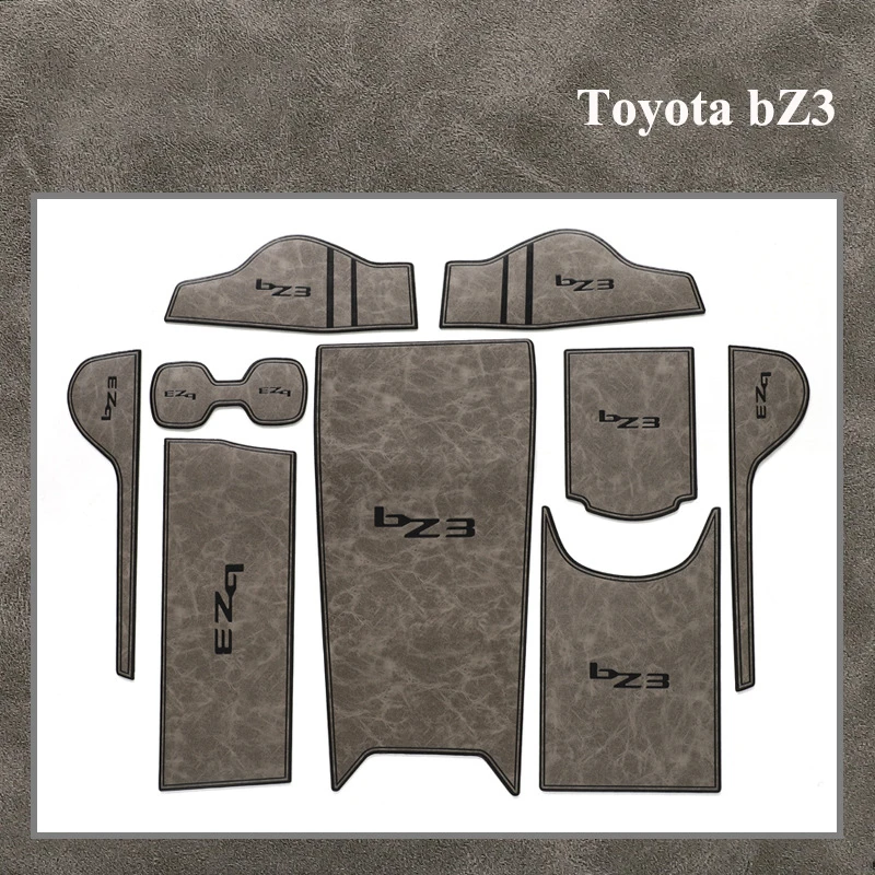 

Anti-Slip Car Gate Slot Mat For Toyota Bz3 2023 Non-Slip Door Groove Pad Leather Coaster Auto Interior Accessories