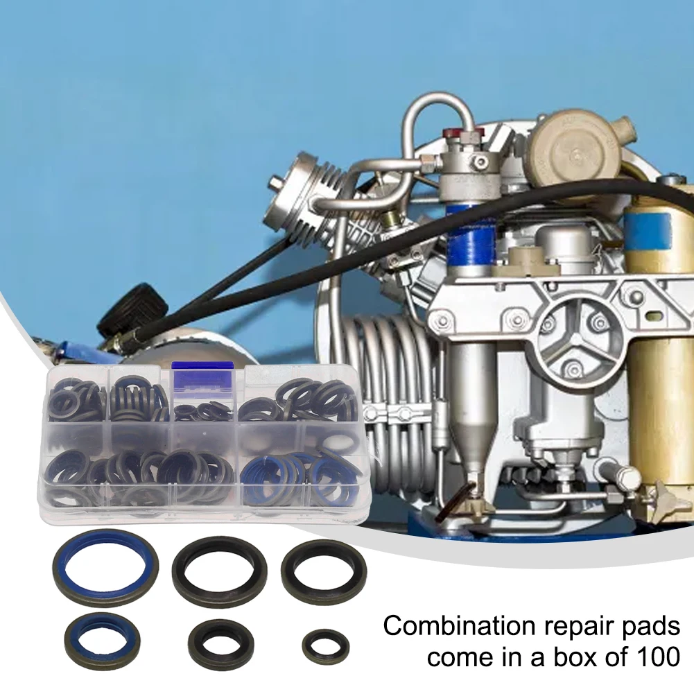 

100pcs/ 245pcs Assorted Sealing Gasket Set Combination Gasket M6 To M30 Repair Box Durable High Quality Practical To Use