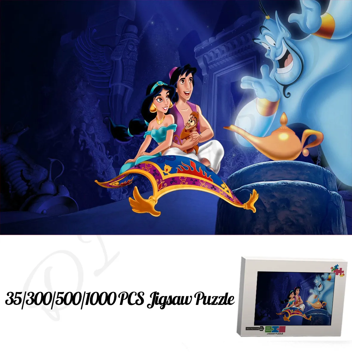 

Пазлы Aladdin принцессы жасмин и Абу для детей и взрослых, Классический анимационный фильм Диснея, 1000 деревянных пазлов