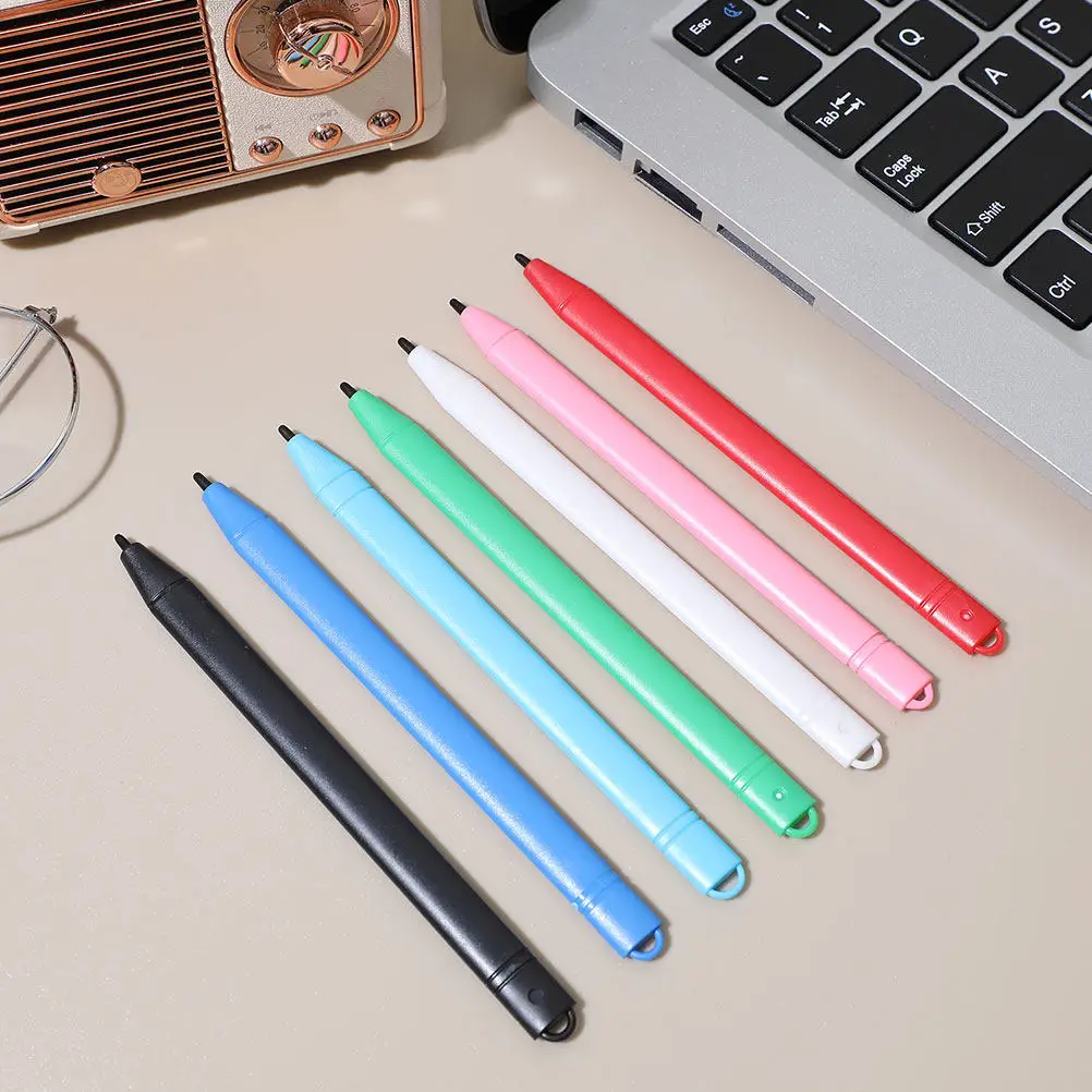 14Pcs LCD 쓰기 태블릿 용 단단한 플라스틱 스타일러스 펜 필기 그리기 학교 사용 범용 쓰기 태블릿 스타일러스 펜