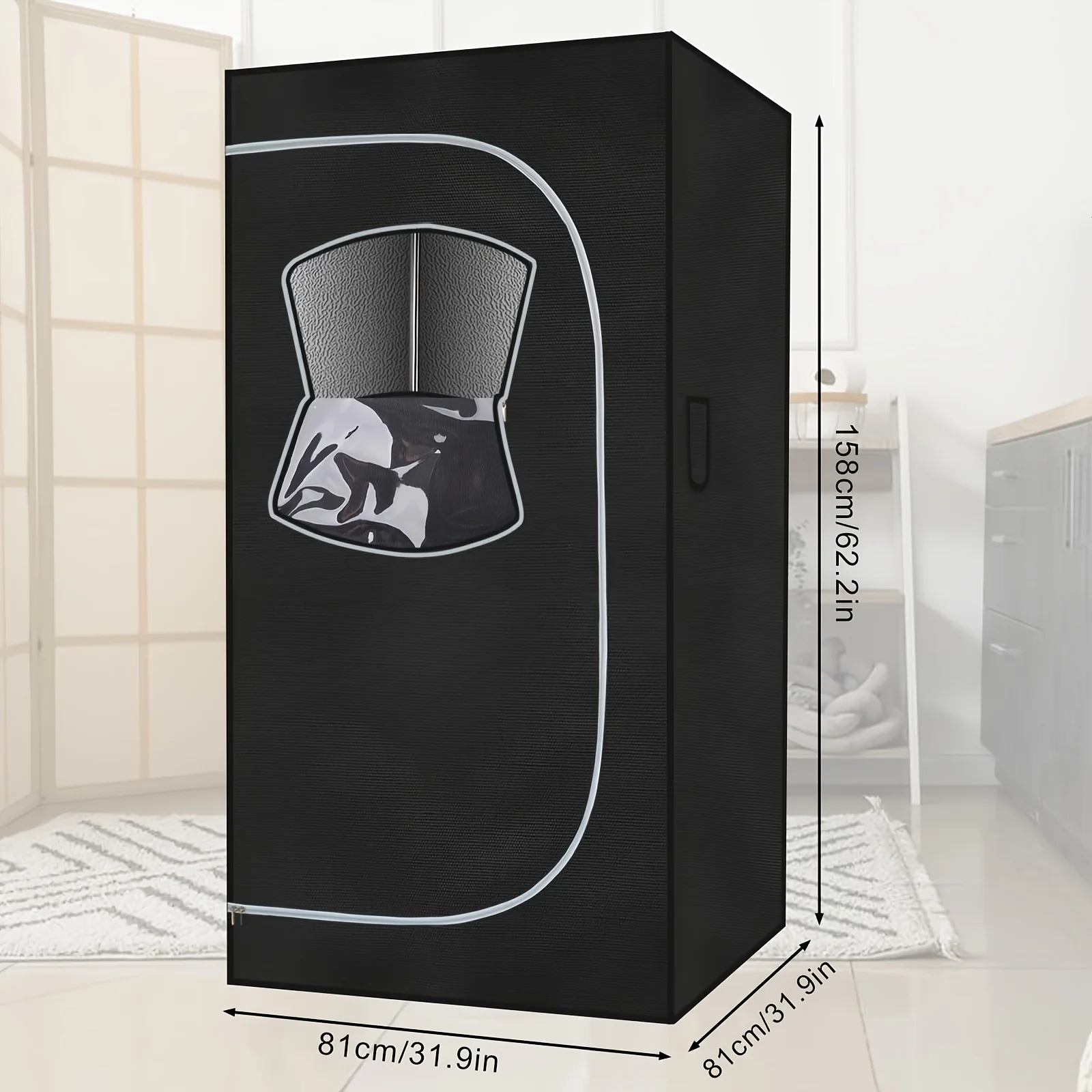 Portable Steam Sauna Tent, at Home Sauna Suit Full Body, for Indoor with 2.6L 1000 Watt Steamer, Folding Chair, Remote Control 2