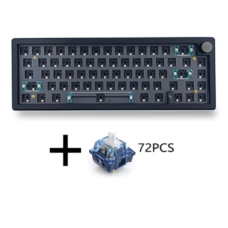 

GMK67 3 Mode Mechanical Keyboard With CIY Switch DIY Kit Hot Swappable RGB Backlight Black