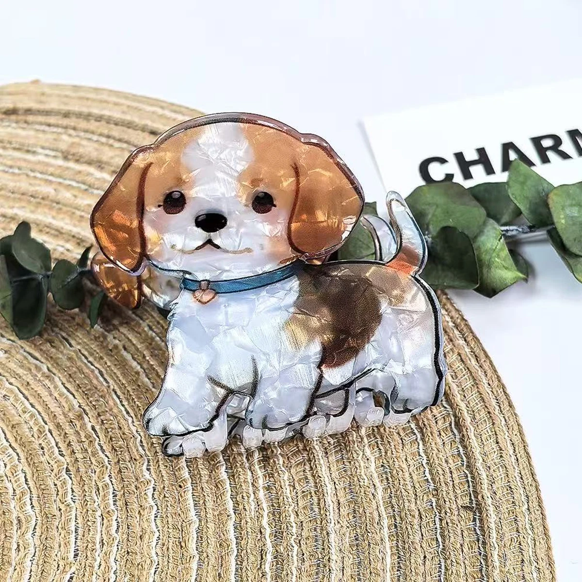 1 Stück süße mittlere Tier-Haarnadel, lockiges Shiba Inu Corgi Welpe Acryl Griff Clip Cartoon Haarnadel Pfanne Haar Hai Clip – Detail 8